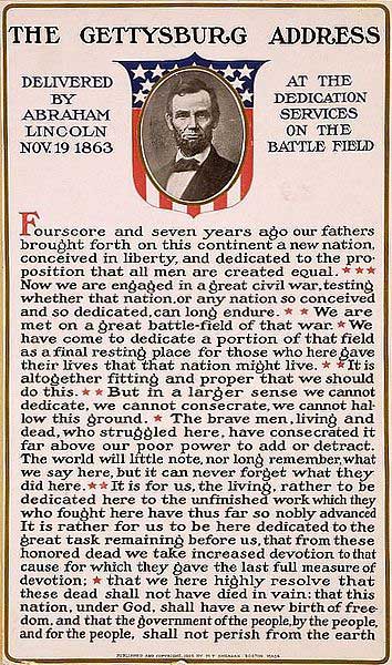 the gettysburg address copy