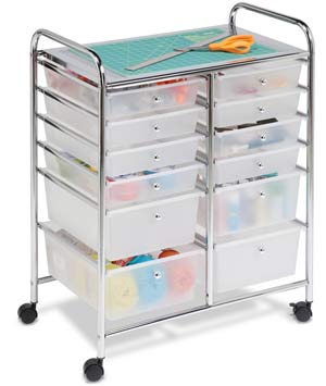 honey-can-do-12-drawer-chrome-studio-organiser-cart