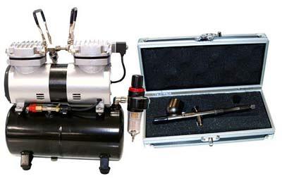 BADGER-Renegade-Velocity---R1V-Set-Airbrushing-System-with-AirBrush-Depot-TC-20-Tankless-Air-Compressor-&-6-ft-hose-Kit