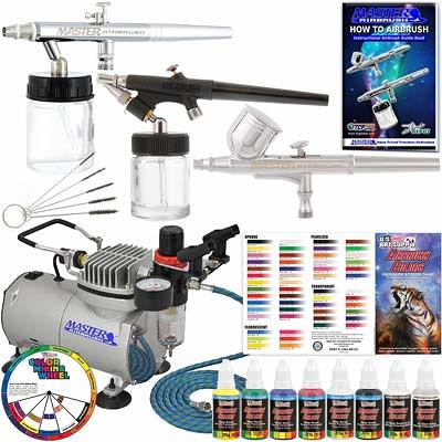 PointZero Multi-Purpose Dual-Action Airbrush Set - Mini Compressor Kit