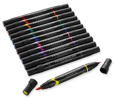 prismacolor premier double ended art markers fine and brush tip 12 count