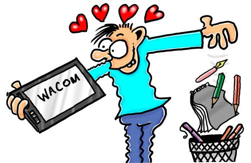 Wacom graphics tablet cartoon