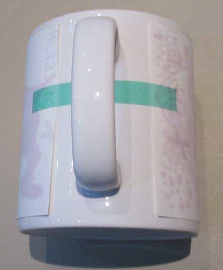 attaching sublimation design mug heat resistant tape