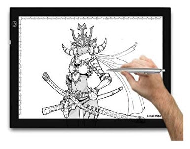 huion lightbox to draw over pencil rough cartoons
